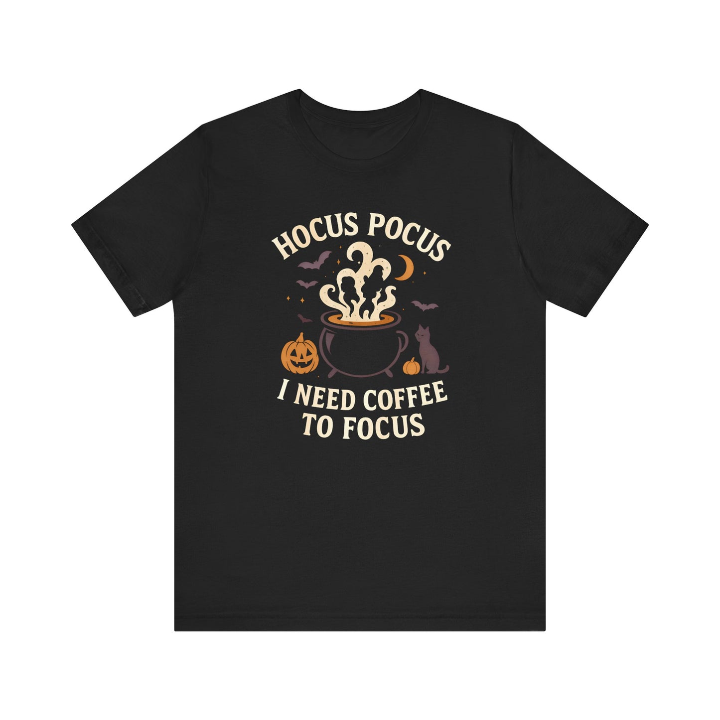 Hocus Pocus Coffee Tee, Cute Halloween Shirt for Coffee Lovers, Spooky T-Shirt, Fall Fashion, Gift for Witchy Friends