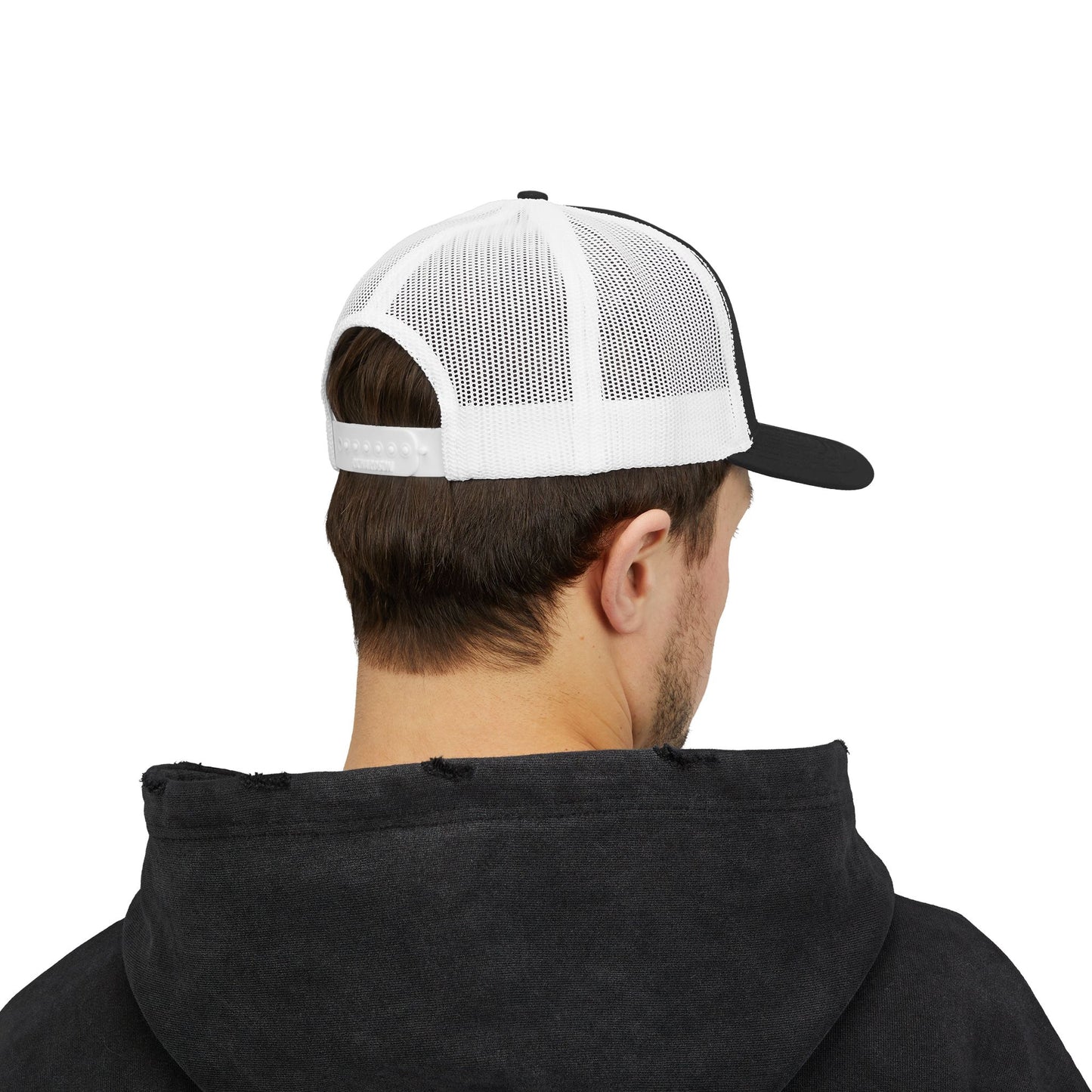 Pipeline Roast Co. Trucker Hat – Snapback Mesh Back Cap with Embroidered Logo, Adjustable Mid-Profile Design