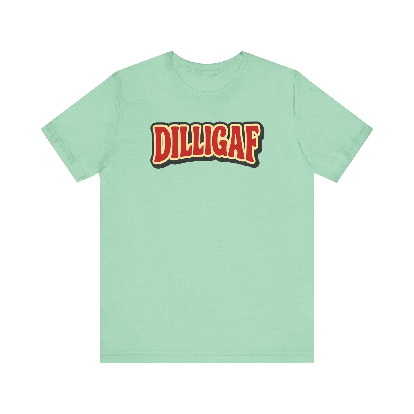 DILLIGAF Unisex Jersey Tee - Casual Fun Shirt for Everyday Wear, Gift Idea for Friends, Party Apparel, Humorous Graphic Tee