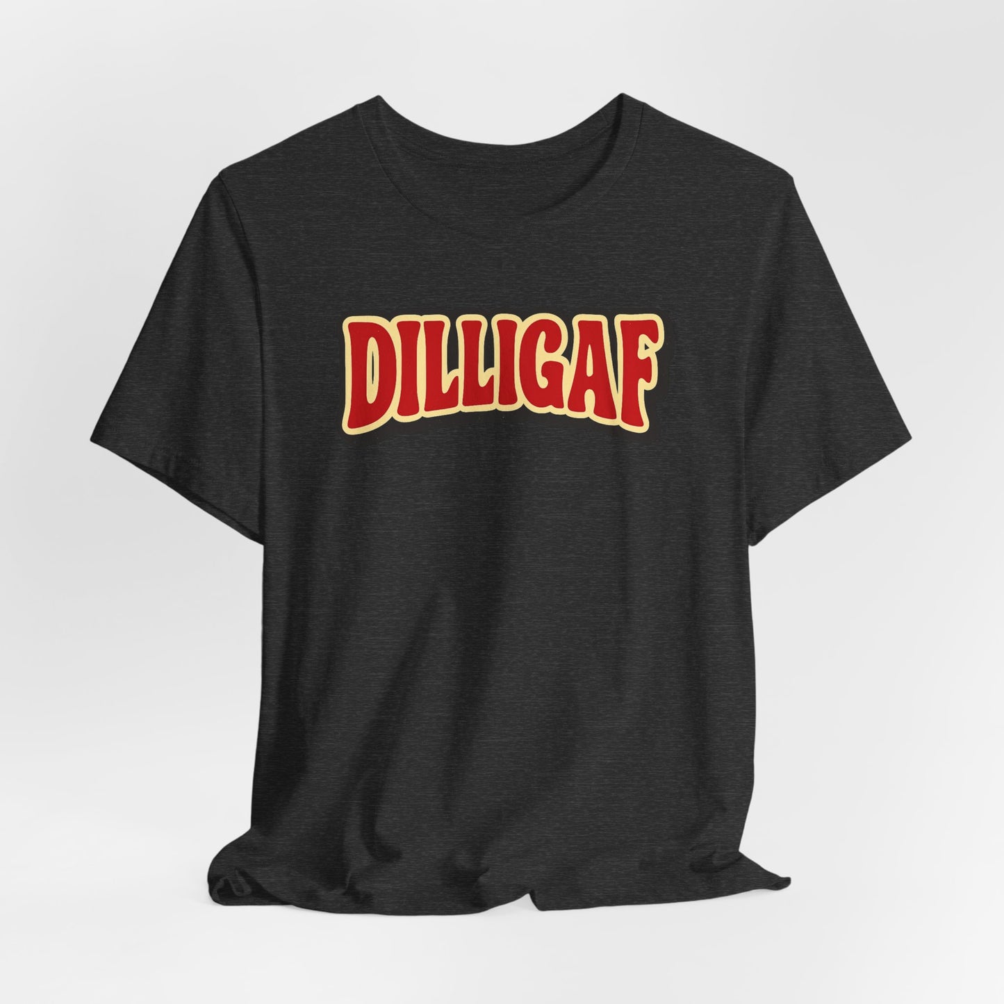 DILLIGAF Unisex Jersey Tee - Casual Fun Shirt for Everyday Wear, Gift Idea for Friends, Party Apparel, Humorous Graphic Tee