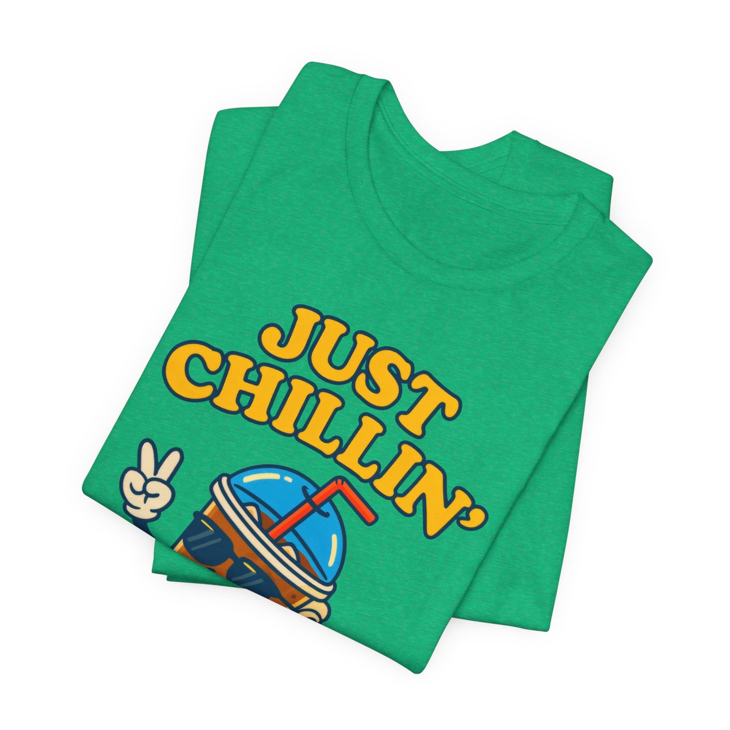Playful Chillin' Tee, Relaxed Style Tee, Summer Outfit, Casual Wear, Gift for Friends, Beverage Lovers T-Shirt