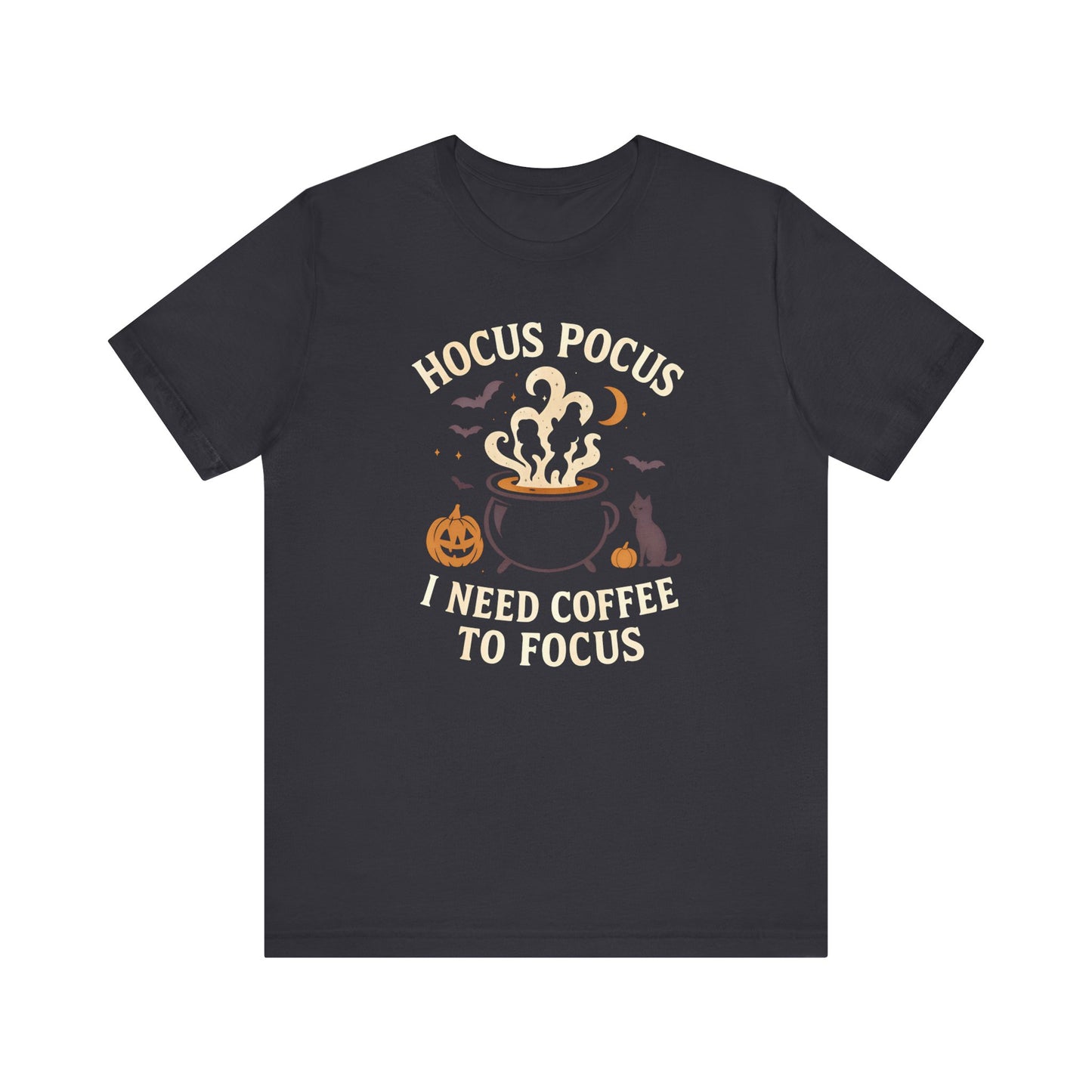 Hocus Pocus Coffee Tee, Cute Halloween Shirt for Coffee Lovers, Spooky T-Shirt, Fall Fashion, Gift for Witchy Friends