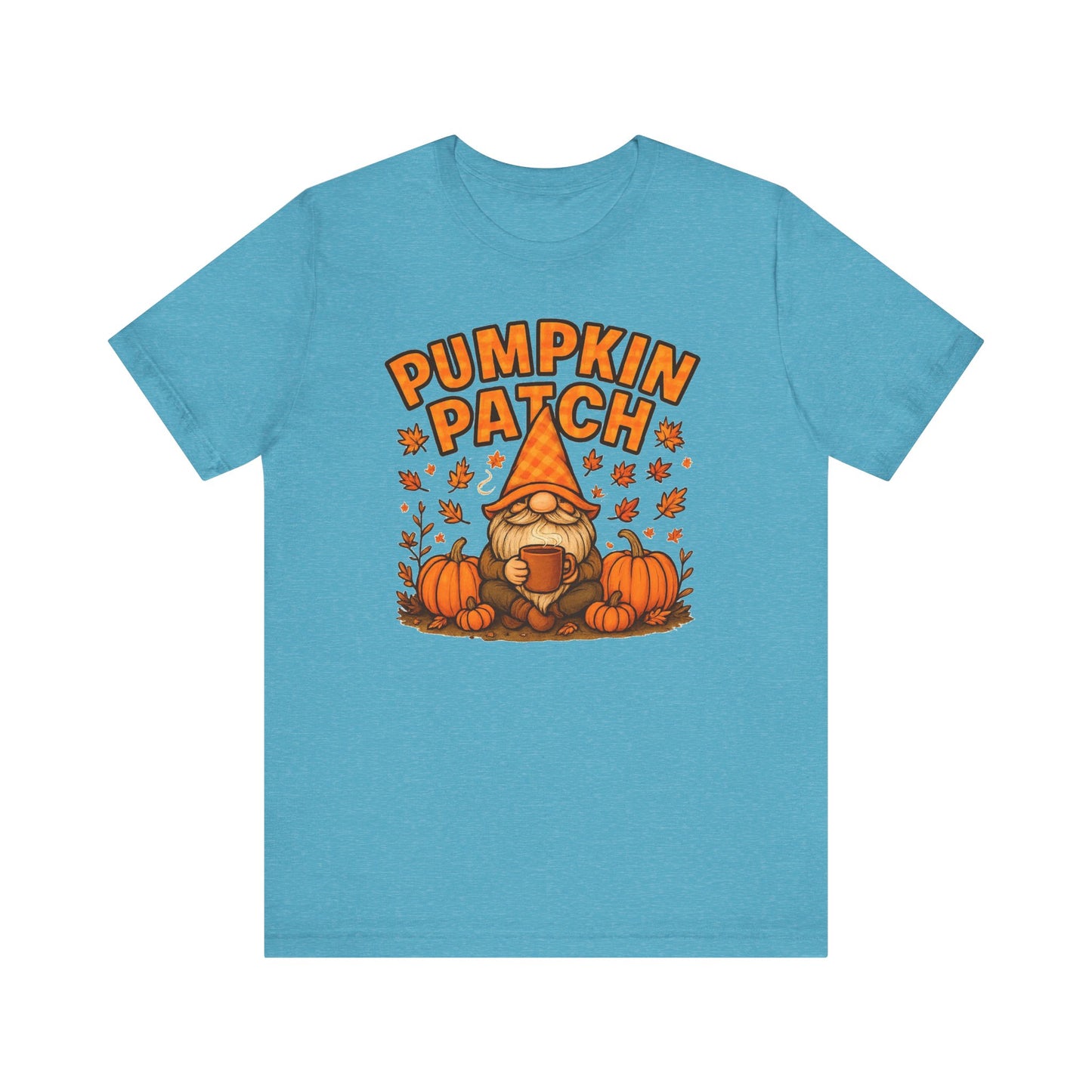 Fall Pumpkin Patch Tee, Cozy Autumn T-Shirt, Seasonal Gnome Shirt, Halloween Fun Apparel, Graphic Tee for Nature Lovers