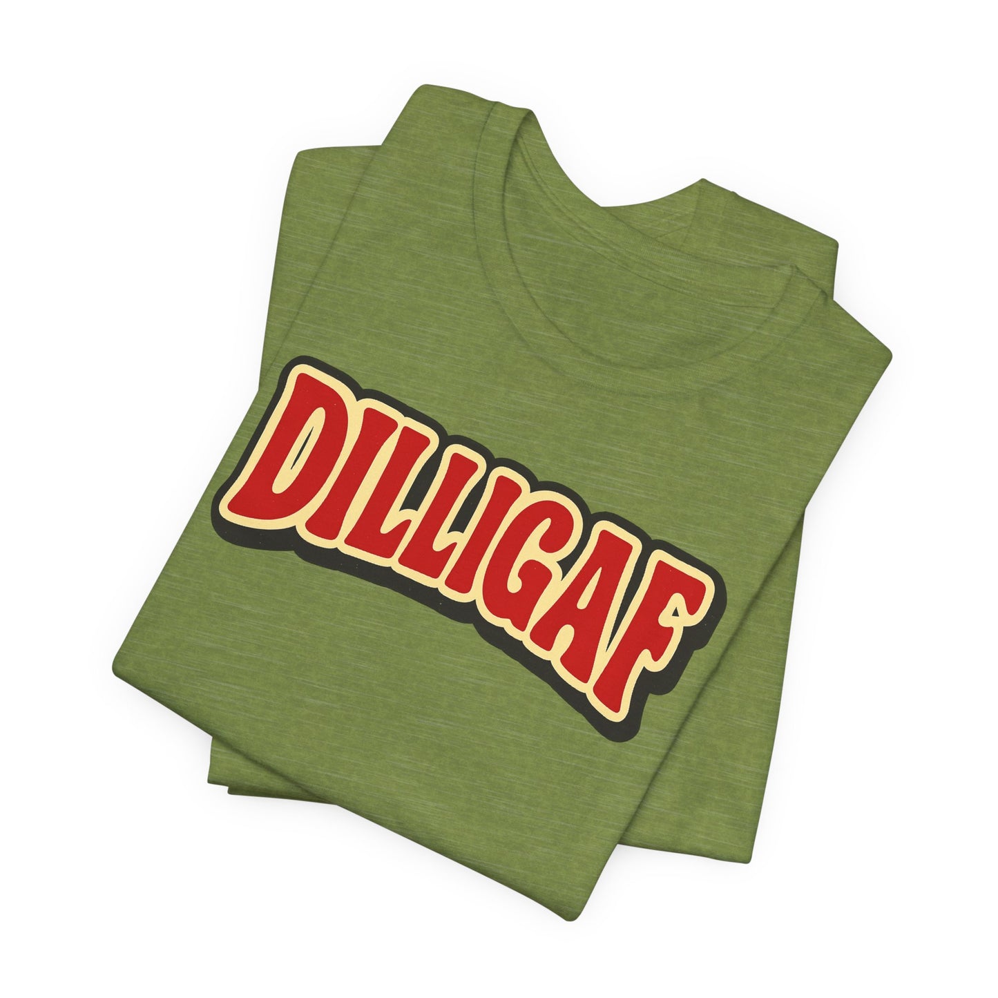 DILLIGAF Unisex Jersey Tee - Casual Fun Shirt for Everyday Wear, Gift Idea for Friends, Party Apparel, Humorous Graphic Tee
