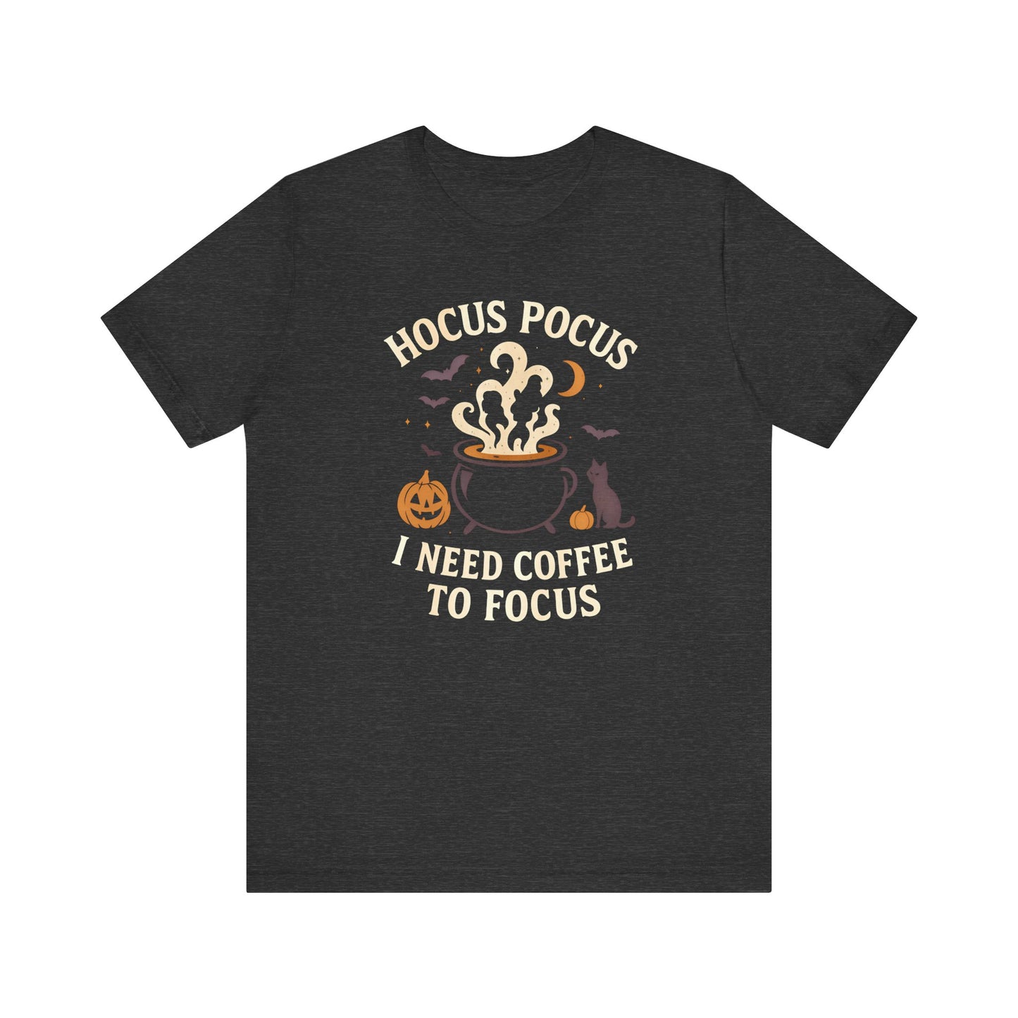 Hocus Pocus Coffee Tee, Cute Halloween Shirt for Coffee Lovers, Spooky T-Shirt, Fall Fashion, Gift for Witchy Friends