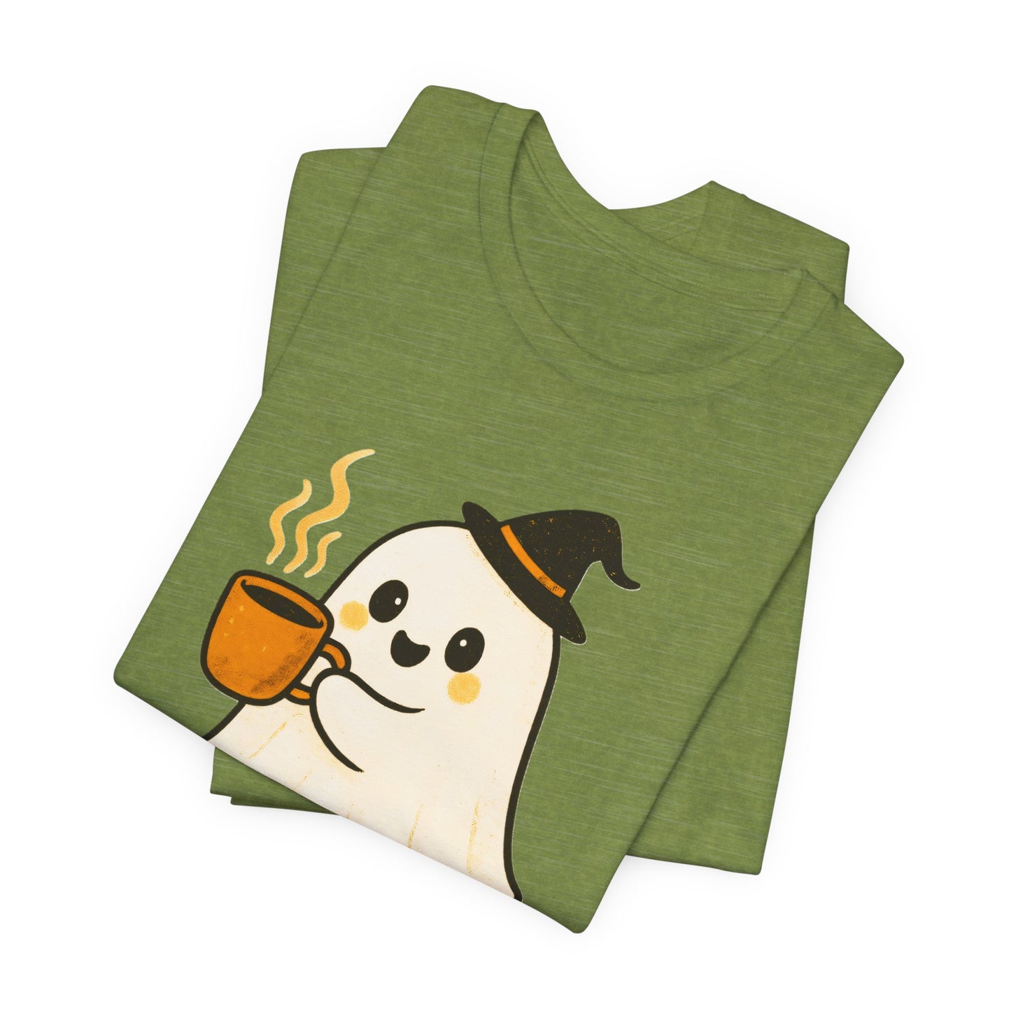 Cute Ghost Coffee Tee, Unisex Halloween Shirt, Funny Pumpkin Spice T-Shirt, Fall Fashion Top, Holiday Gift Idea