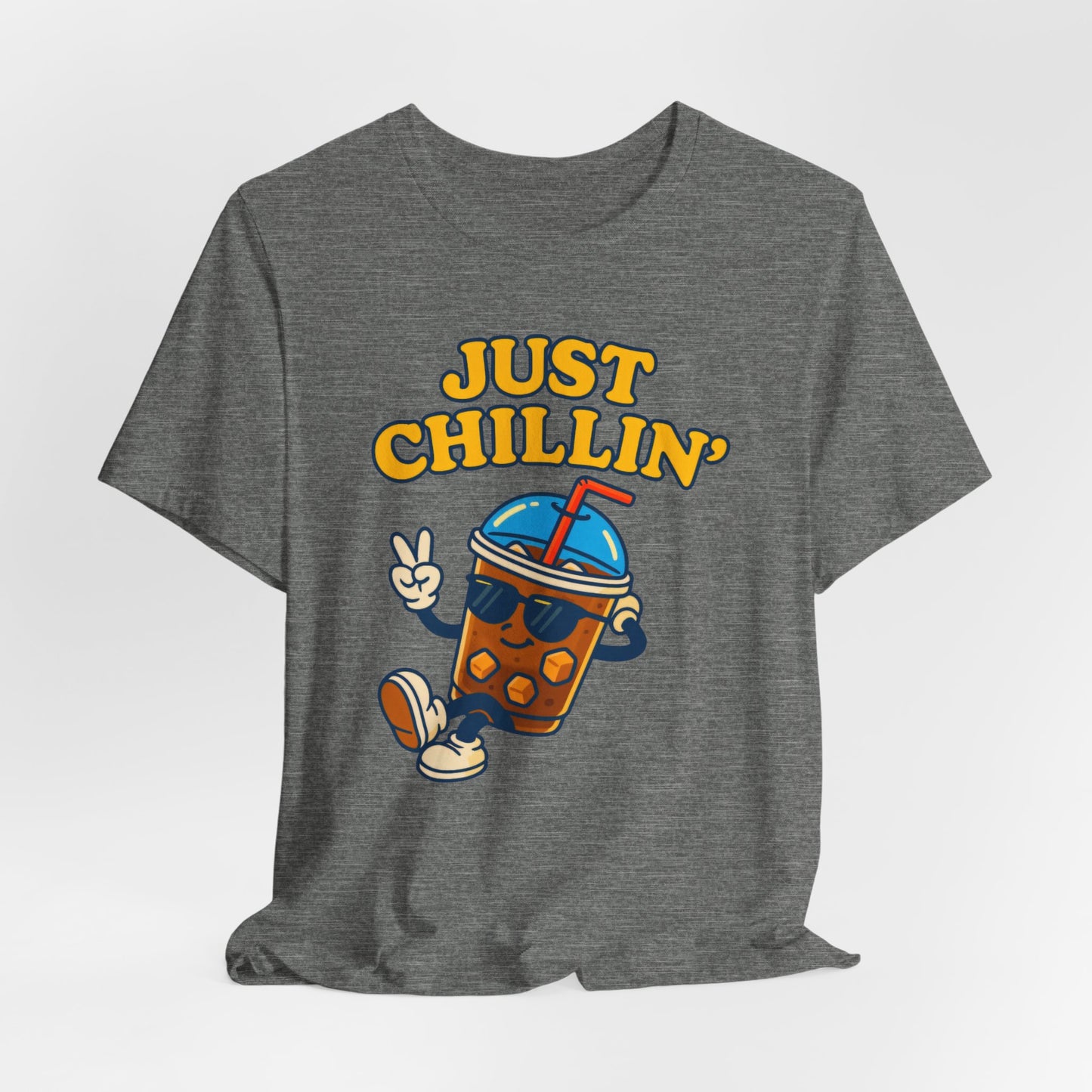 Playful Chillin' Tee, Relaxed Style Tee, Summer Outfit, Casual Wear, Gift for Friends, Beverage Lovers T-Shirt