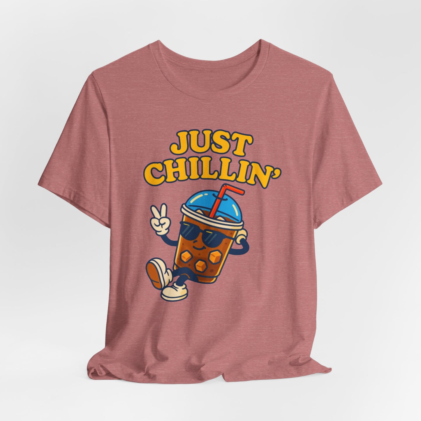 Playful Chillin' Tee, Relaxed Style Tee, Summer Outfit, Casual Wear, Gift for Friends, Beverage Lovers T-Shirt