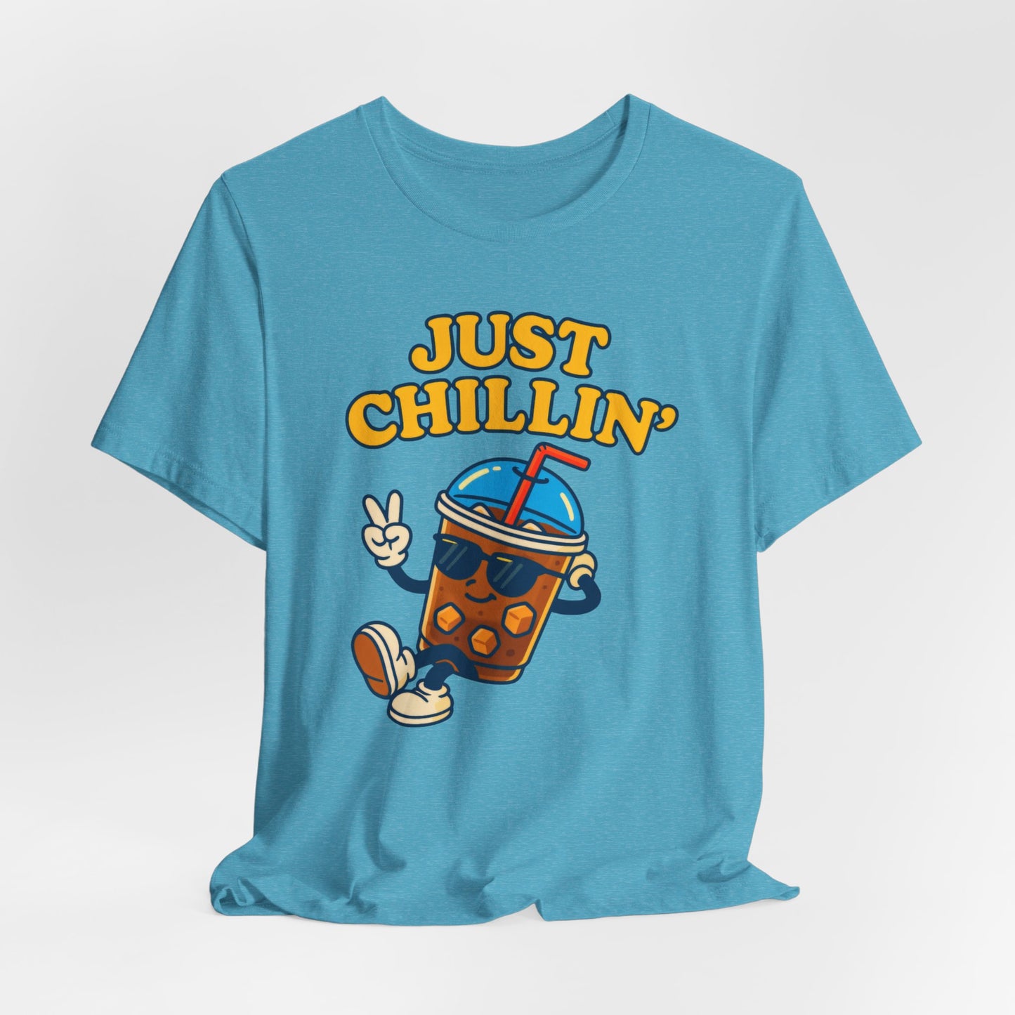 Playful Chillin' Tee, Relaxed Style Tee, Summer Outfit, Casual Wear, Gift for Friends, Beverage Lovers T-Shirt