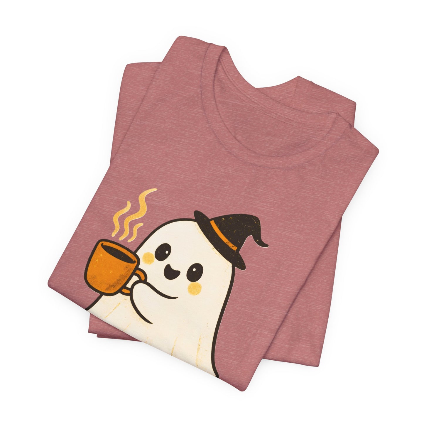Cute Ghost Coffee Tee, Unisex Halloween Shirt, Funny Pumpkin Spice T-Shirt, Fall Fashion Top, Holiday Gift Idea