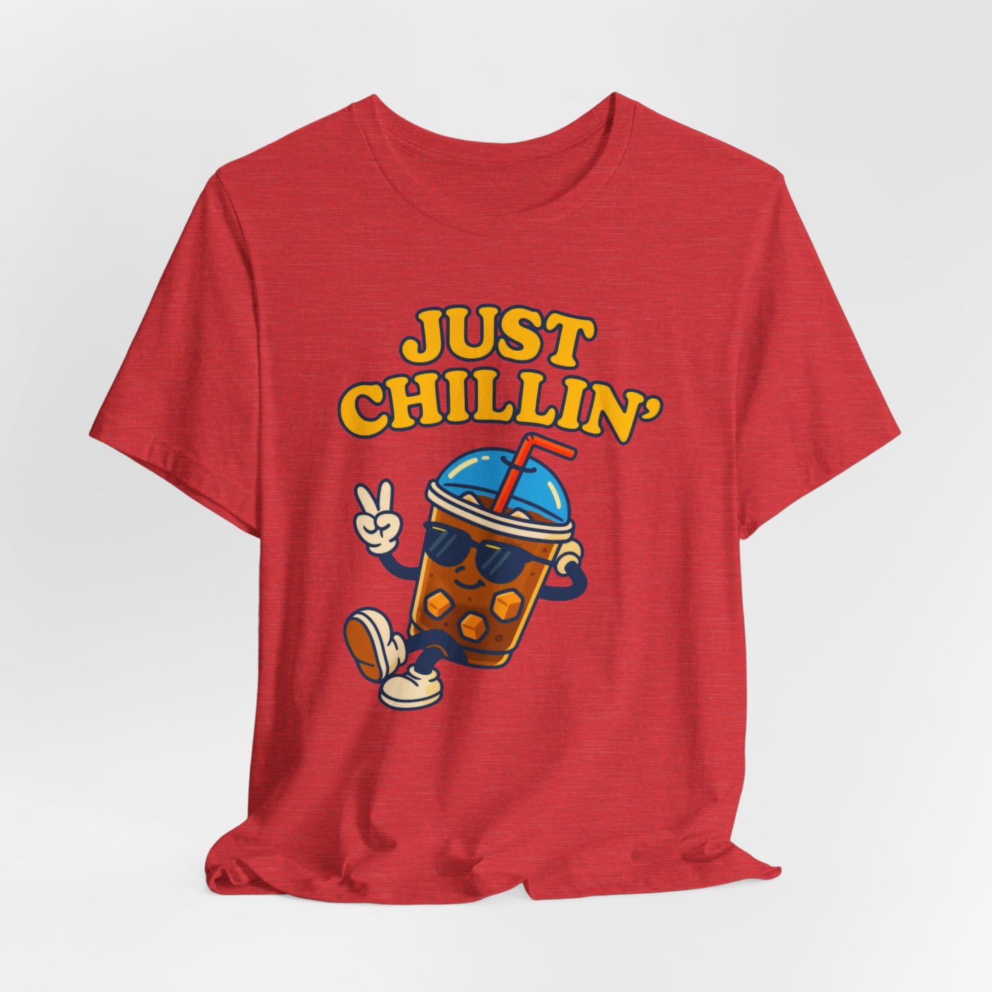 Playful Chillin' Tee, Relaxed Style Tee, Summer Outfit, Casual Wear, Gift for Friends, Beverage Lovers T-Shirt