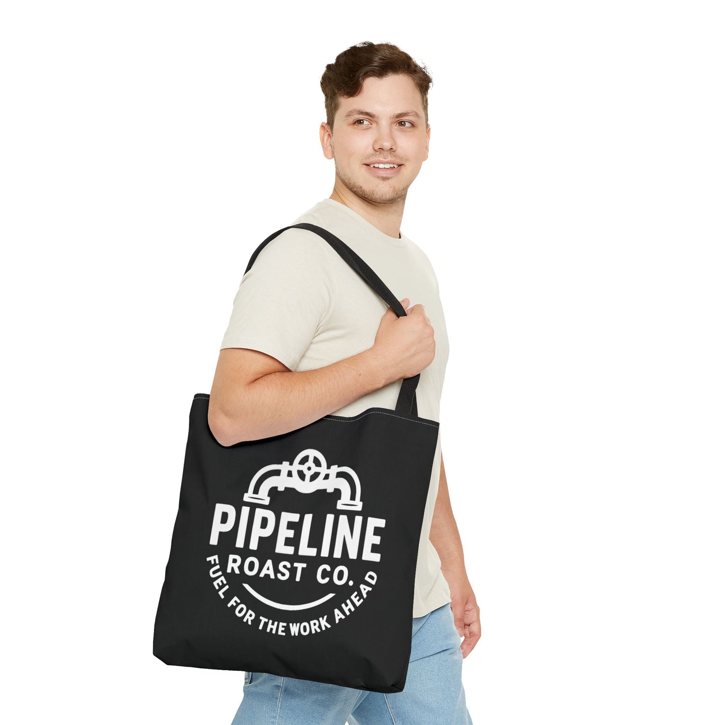 Pipeline Roast Co. 18x18 Branded Tote Bag – Durable Polyester Carryall for Everyday Use