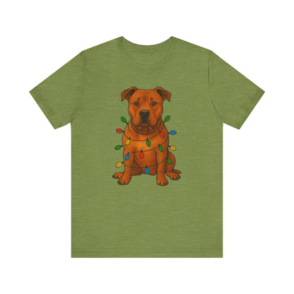 Festive Dog Lover Tee, Holiday T-Shirt, Pet Owner Gift, Christmas Apparel, Unisex Short Sleeve Shirt, Cute Dog Shirt