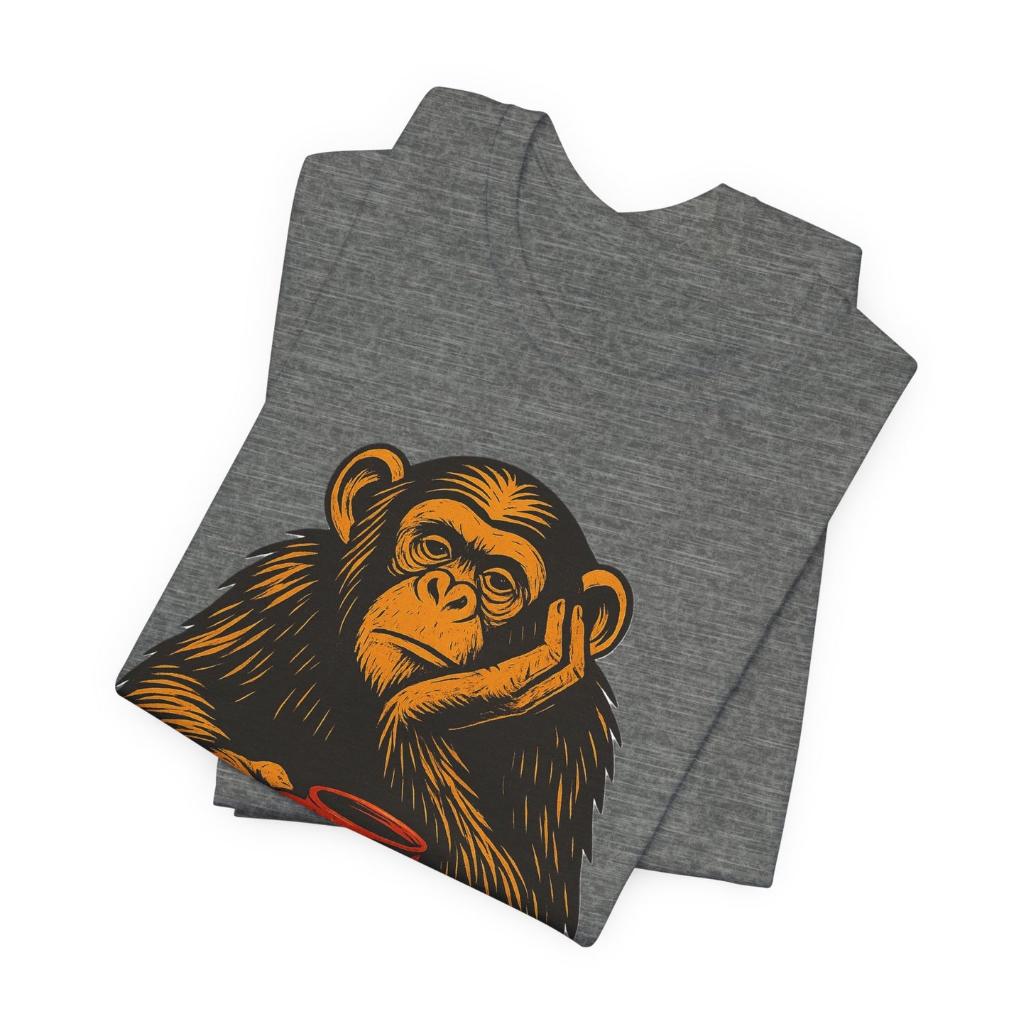 Charming Chimpanzee Coffee Tee, Relaxed Vibes, Gift for Animal Lovers, Everyday Comfort, Perfect for Coffee Lovers