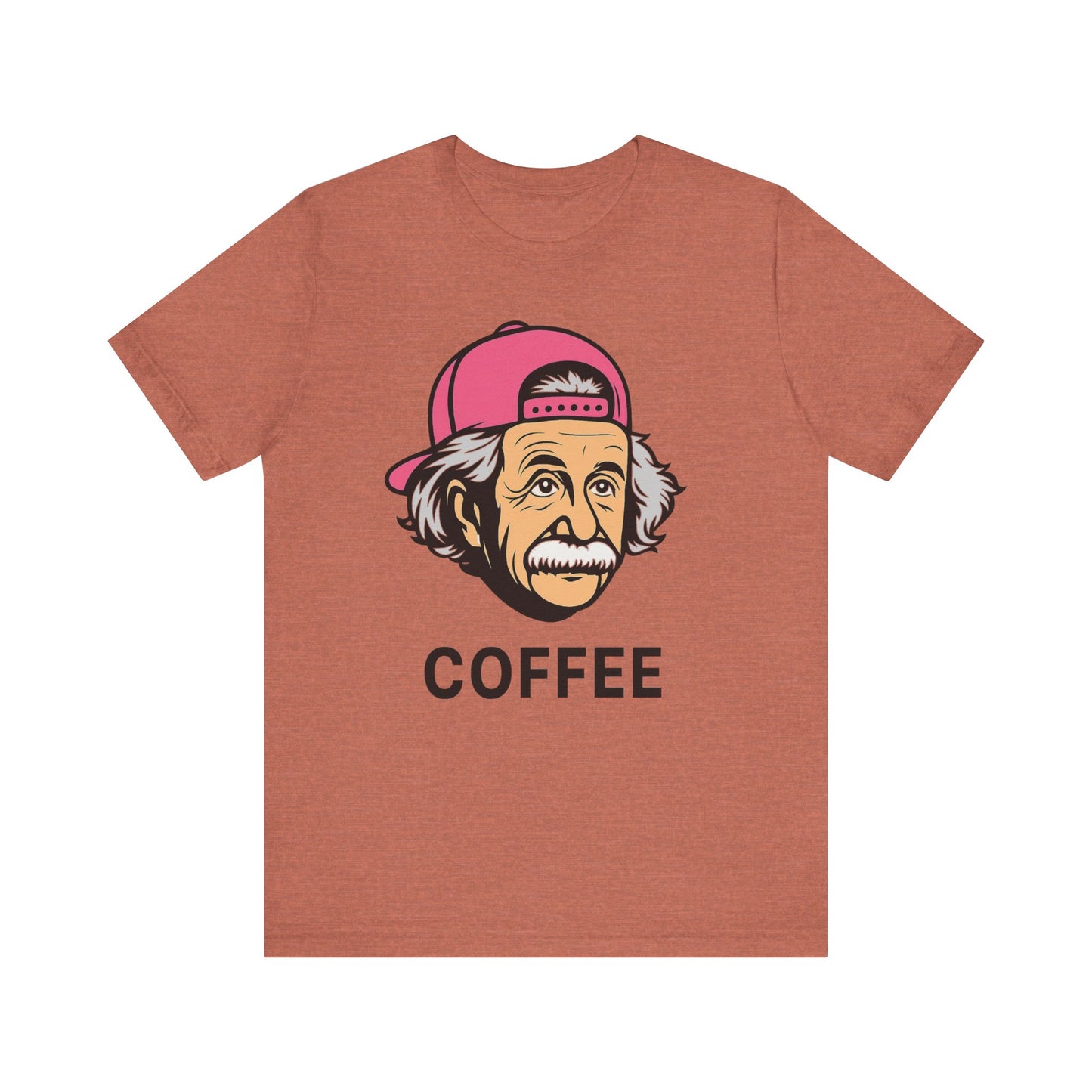 Funny Einstein Coffee Tee, Unisex Short Sleeve Shirt, Great for Coffee Lovers, Gift for Dad, Cute & Quirky Apparel