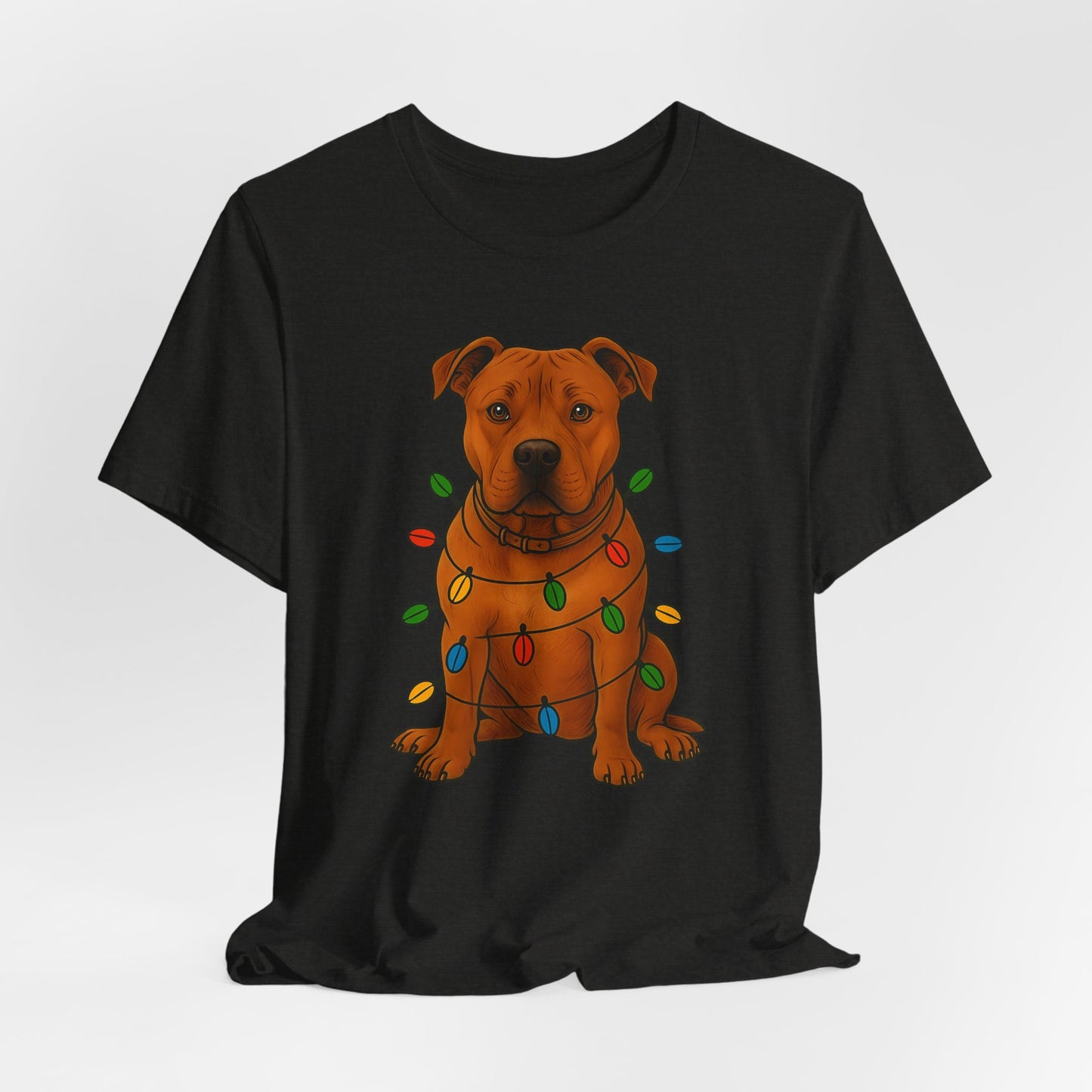 Festive Dog Lover Tee, Holiday T-Shirt, Pet Owner Gift, Christmas Apparel, Unisex Short Sleeve Shirt, Cute Dog Shirt