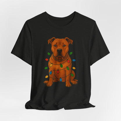 Festive Dog Lover Tee, Holiday T-Shirt, Pet Owner Gift, Christmas Apparel, Unisex Short Sleeve Shirt, Cute Dog Shirt