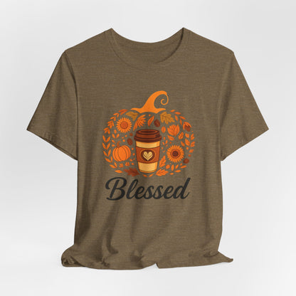 Blessed Pumpkin Fall T-Shirt - Cozy Autumn Style, Perfect Gift for Thanksgiving, Harvest Celebration, Casual Wear, Seasonal Fashion