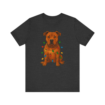 Festive Dog Lover Tee, Holiday T-Shirt, Pet Owner Gift, Christmas Apparel, Unisex Short Sleeve Shirt, Cute Dog Shirt