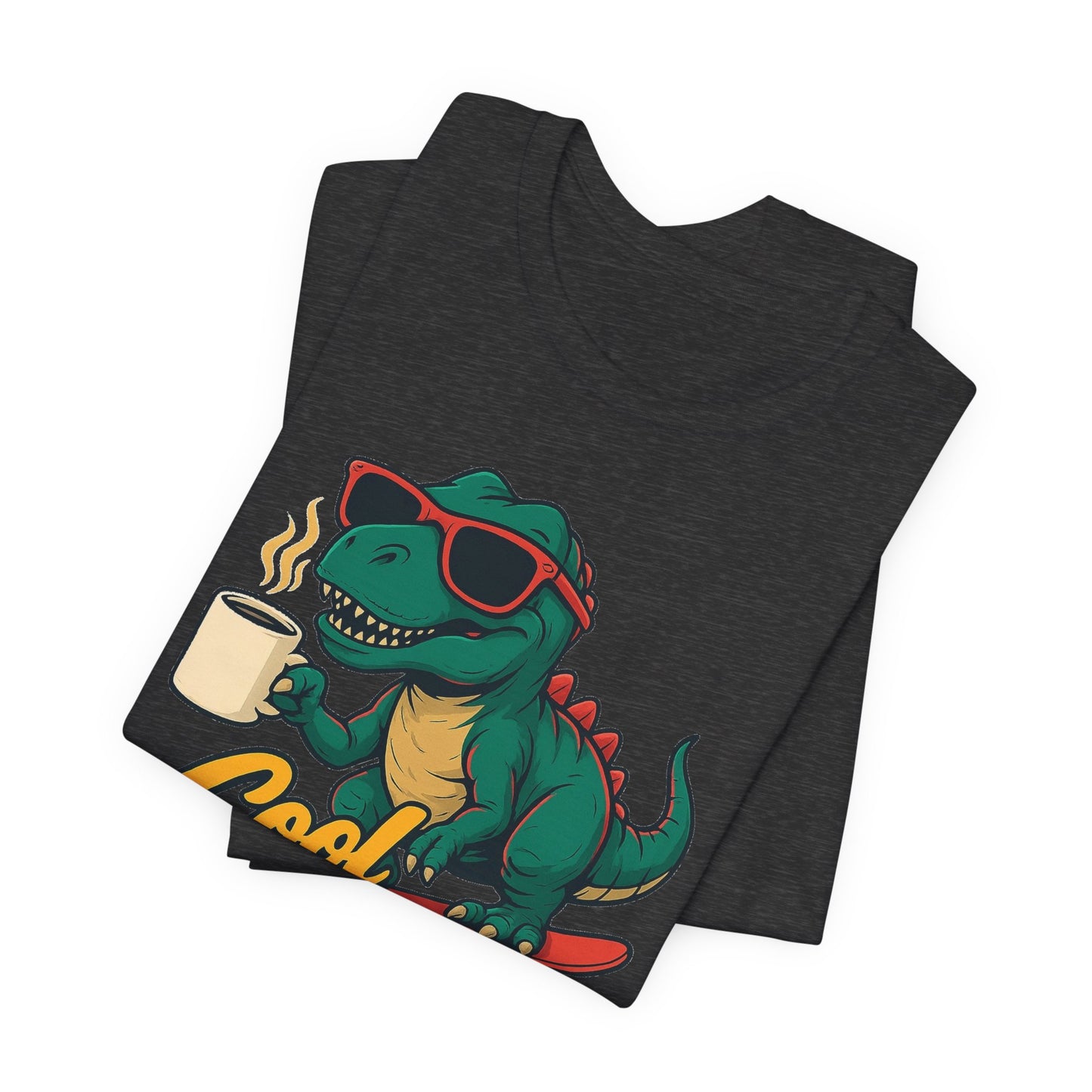 Cool Beans Dino Tee, Fun T-Shirt for Dinosaur Lovers, Casual Wear, Unique Gift Idea for Birthdays, Coffee Enthusiast Gift