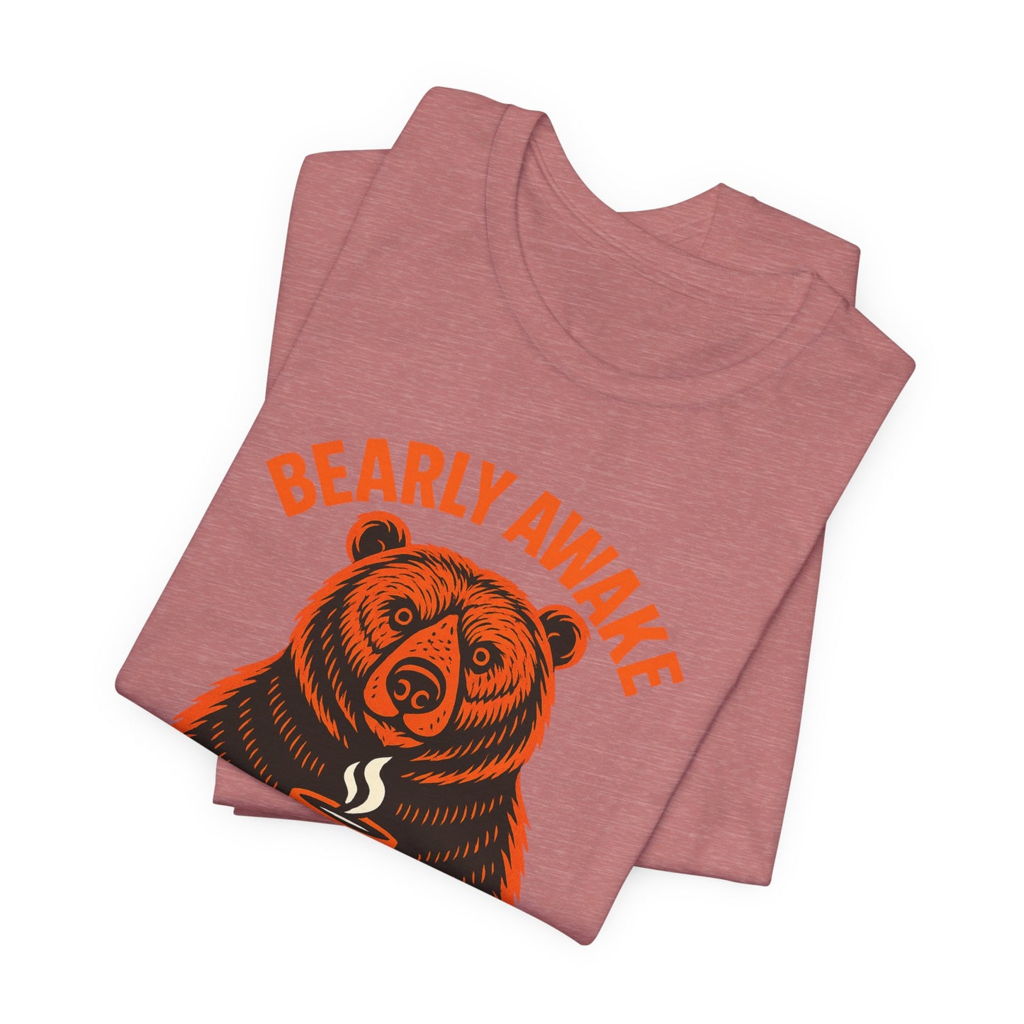 Coffee Lover Bear Tee, Cozy Casual T-Shirt, Perfect Gift for Coffee Enthusiasts, Daily Wear, Bearly Awake Design