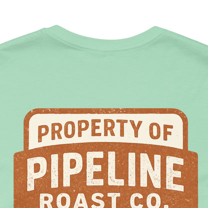 Rusty Vintage Pipeline Roast Co. Industrial Seal Tee – Rugged Workwear Style Coffee Shirt