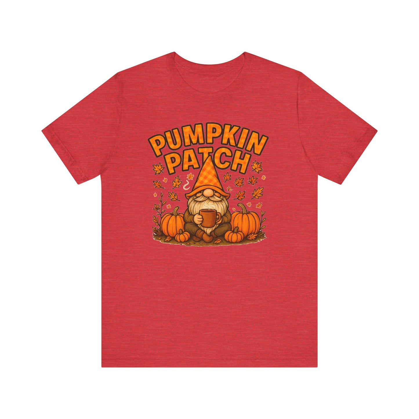 Fall Pumpkin Patch Tee, Cozy Autumn T-Shirt, Seasonal Gnome Shirt, Halloween Fun Apparel, Graphic Tee for Nature Lovers