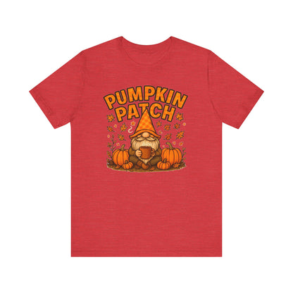 Fall Pumpkin Patch Tee, Cozy Autumn T-Shirt, Seasonal Gnome Shirt, Halloween Fun Apparel, Graphic Tee for Nature Lovers
