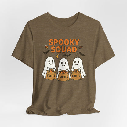 Spooky Squad Coffee Ghosts Tee – Halloween Shirt for Coffee Lovers