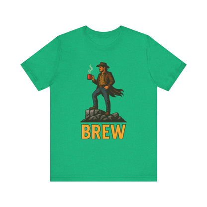 Brew Adventure Tee: Vintage Graphic Unisex Shirt, Coffee Lover Gift, Casual Wear, Hiking Apparel, Men's & Women's Fashion