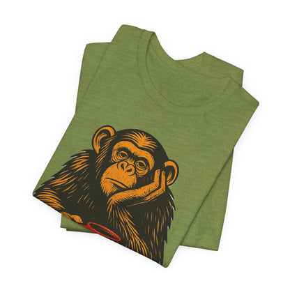 Charming Chimpanzee Coffee Tee, Relaxed Vibes, Gift for Animal Lovers, Everyday Comfort, Perfect for Coffee Lovers