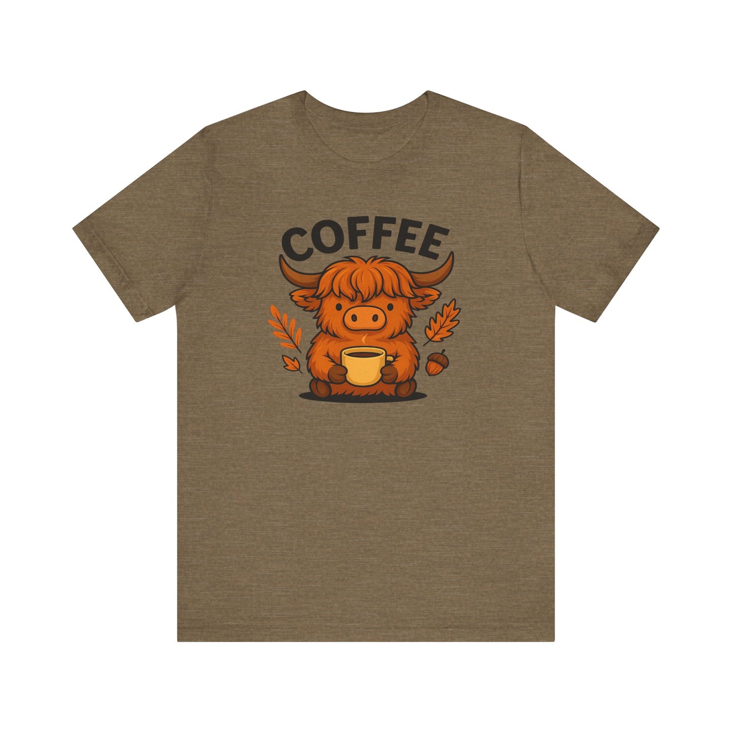 Coffee Lover’s Unisex Tee | Cute Cow Design | Perfect for Casual Gatherings, Birthdays, Coffee Lovers, Gifts
