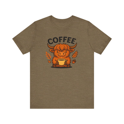 Coffee Lover’s Unisex Tee | Cute Cow Design | Perfect for Casual Gatherings, Birthdays, Coffee Lovers, Gifts