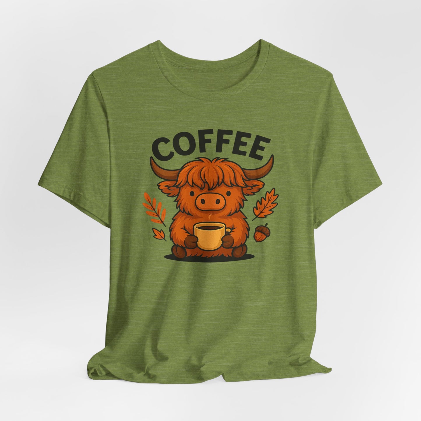 Coffee Lover’s Unisex Tee | Cute Cow Design | Perfect for Casual Gatherings, Birthdays, Coffee Lovers, Gifts