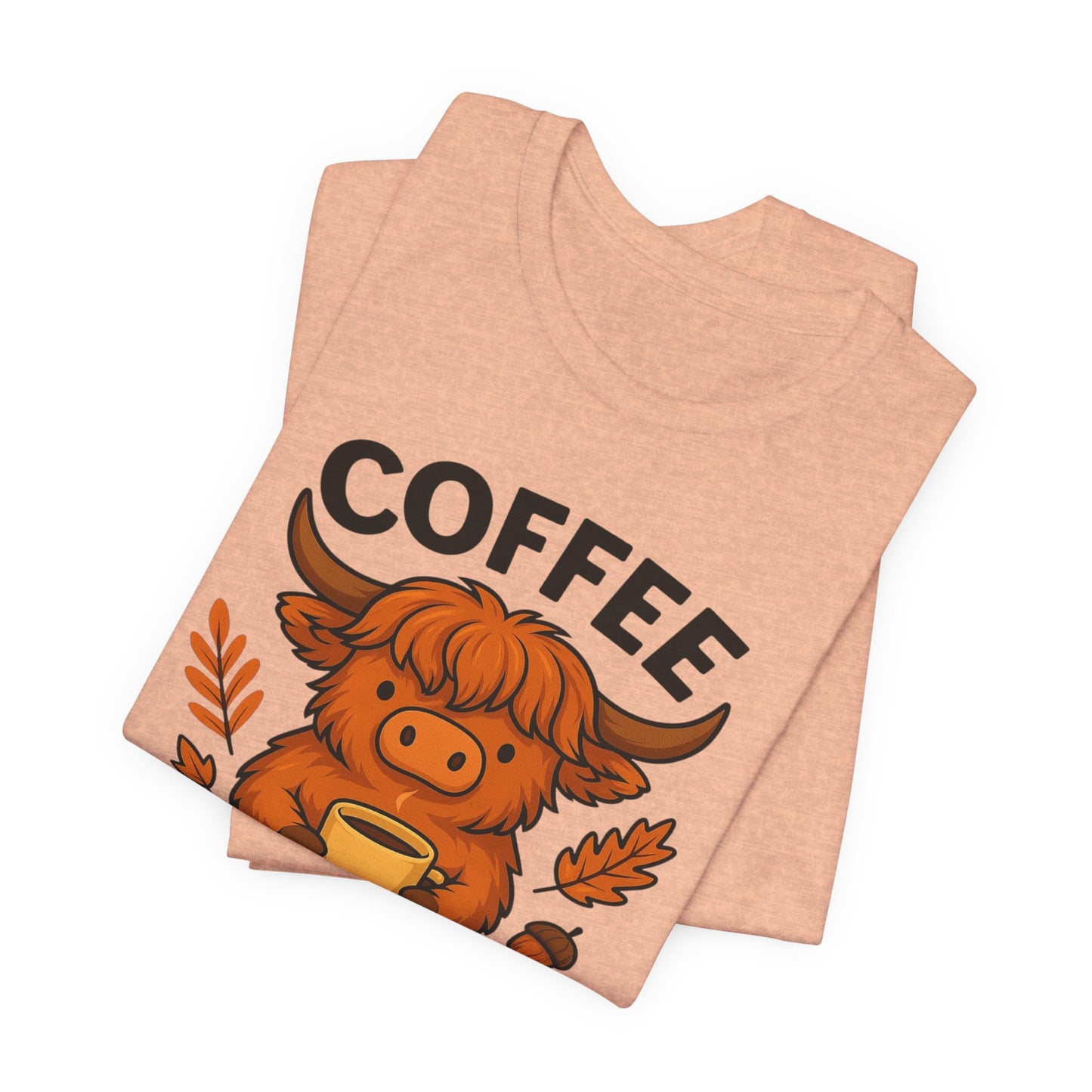Coffee Lover’s Unisex Tee | Cute Cow Design | Perfect for Casual Gatherings, Birthdays, Coffee Lovers, Gifts