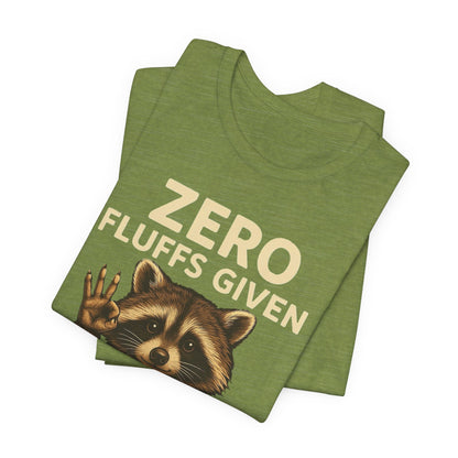 Zero Fluffs Given Raccoon Coffee Tee – Funny Shirt for Caffeine Lovers