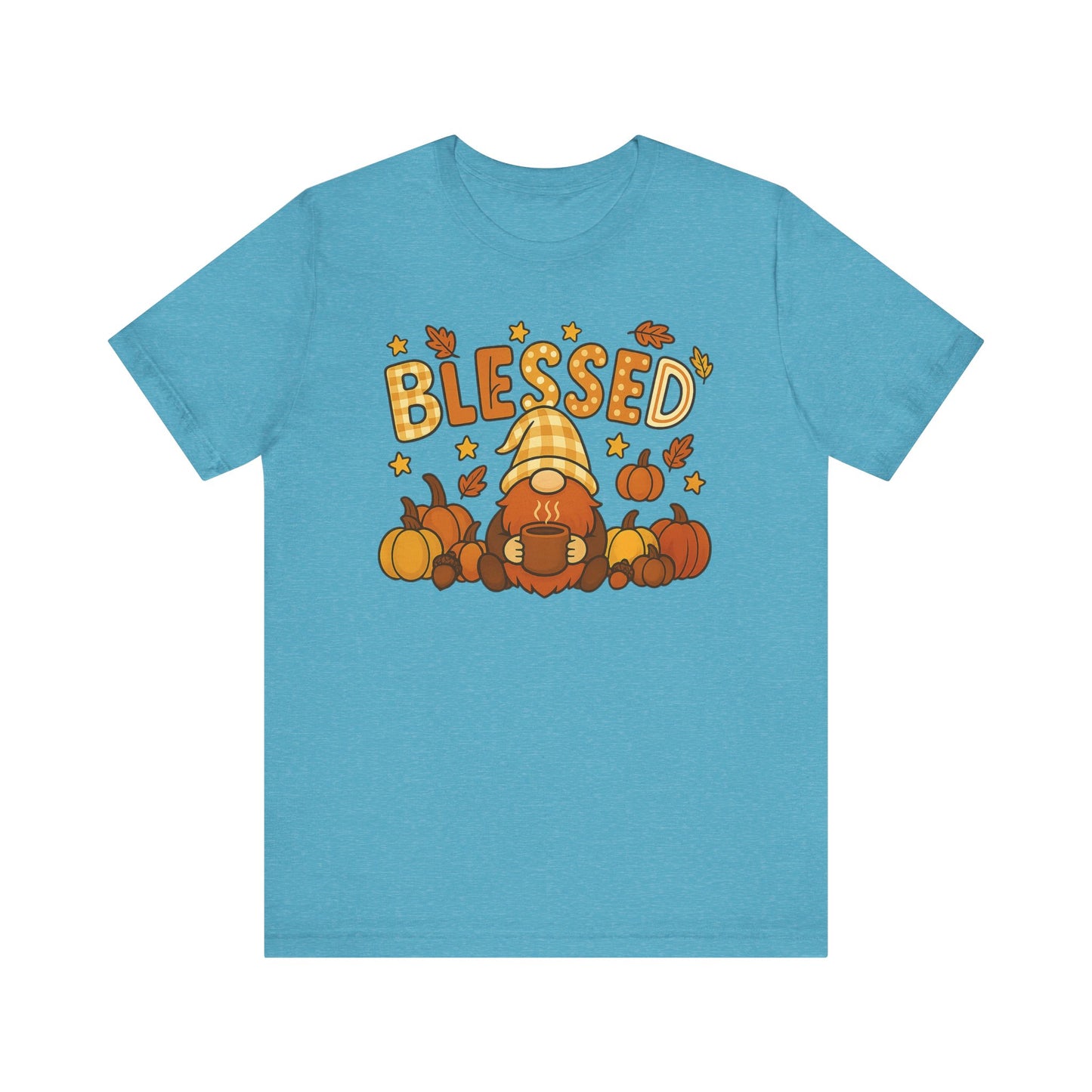 Fall Gnome Blessed Tee, Autumn T-Shirt, Thanksgiving Wear, Seasonal Shirt, Cozy Fall Apparel Gift
