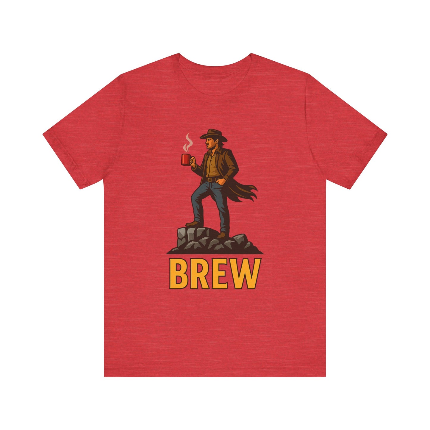 Brew Adventure Tee: Vintage Graphic Unisex Shirt, Coffee Lover Gift, Casual Wear, Hiking Apparel, Men's & Women's Fashion