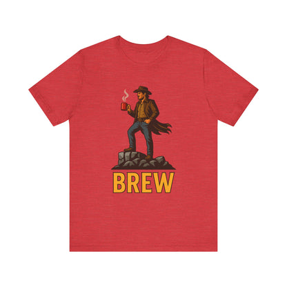 Brew Adventure Tee: Vintage Graphic Unisex Shirt, Coffee Lover Gift, Casual Wear, Hiking Apparel, Men's & Women's Fashion