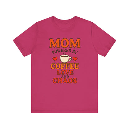 Coffee-Loving Mom Tee, Mother's Day Gift, Chaos Tee, Gift for Mom, Fun T-Shirt, Coffee Lover Apparel
