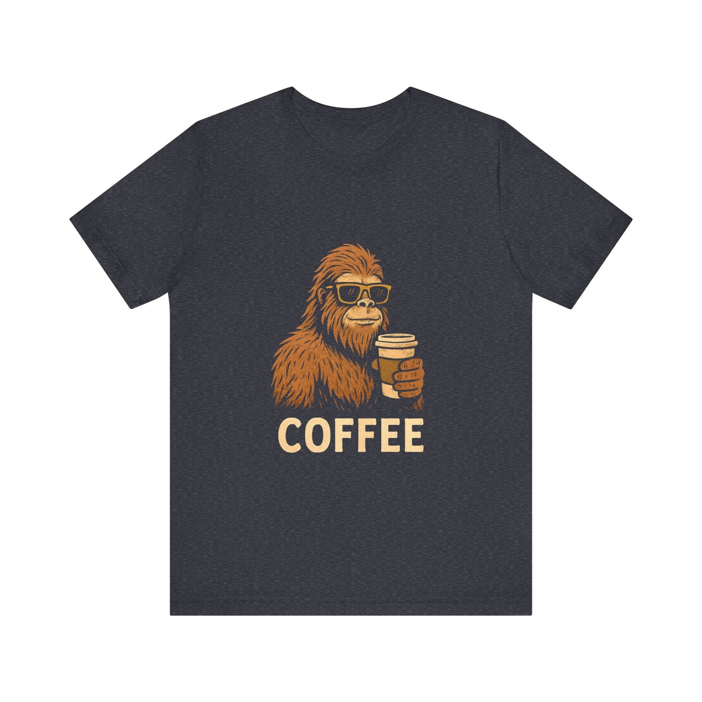 Bigfoot Drinking Coffee T-Shirt – Funny Sasquatch Coffee Tee for Coffee Lovers