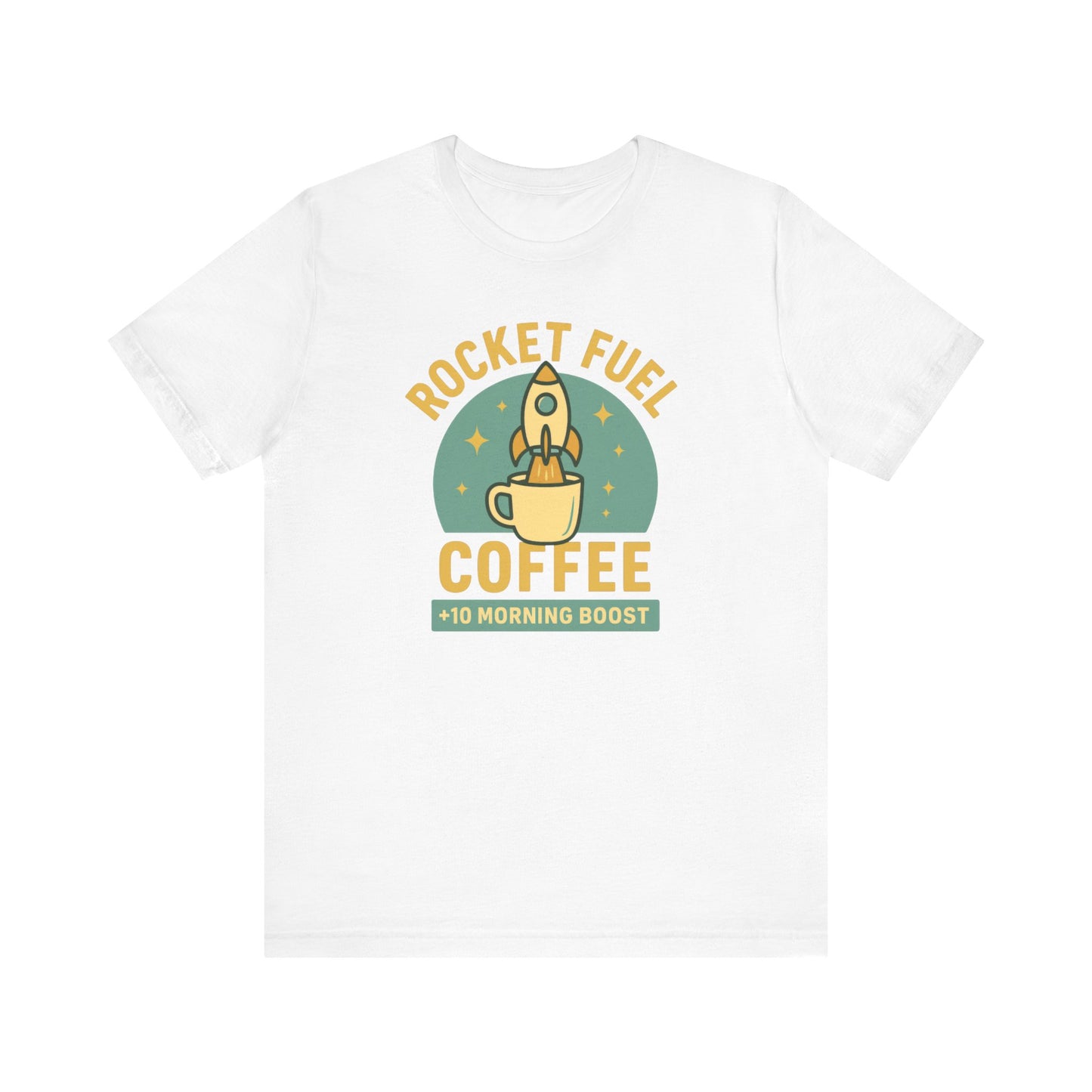 Coffee Lover's Unisex Tee, Rocket Fuel Coffee Shirt, Morning Boost Tee, Barista Gift, Casual Coffee Shirt
