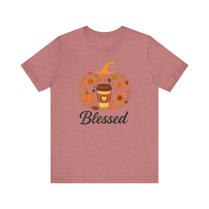 Blessed Pumpkin Fall T-Shirt - Cozy Autumn Style, Perfect Gift for Thanksgiving, Harvest Celebration, Casual Wear, Seasonal Fashion