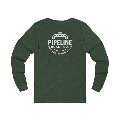 Pipeline Roast Co. Branded Long Sleeve T-Shirt – Coffee Lover’s Graphic Tee, Blue Collar Workwear Shirt, Gift for Hardworking Men & Women, Unisex Layering Top