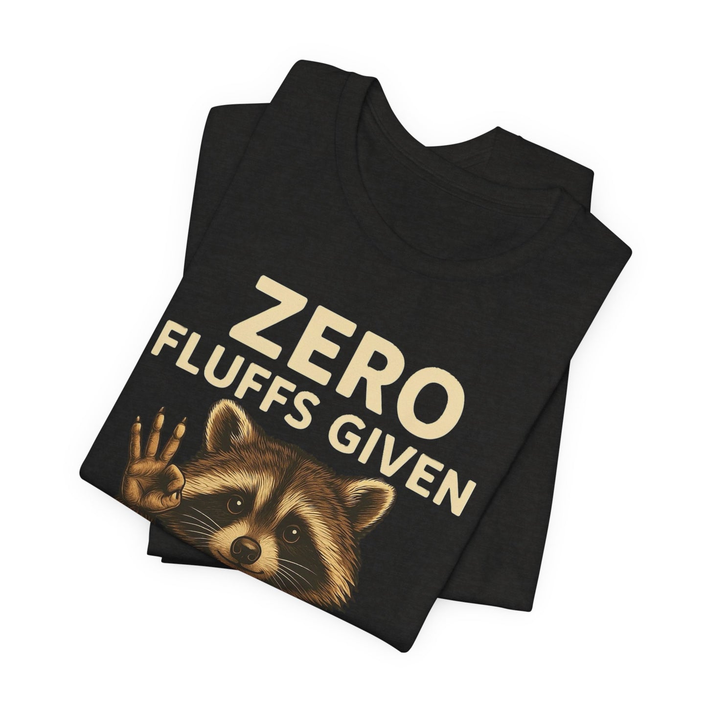 Zero Fluffs Given Raccoon Coffee Tee – Funny Shirt for Caffeine Lovers
