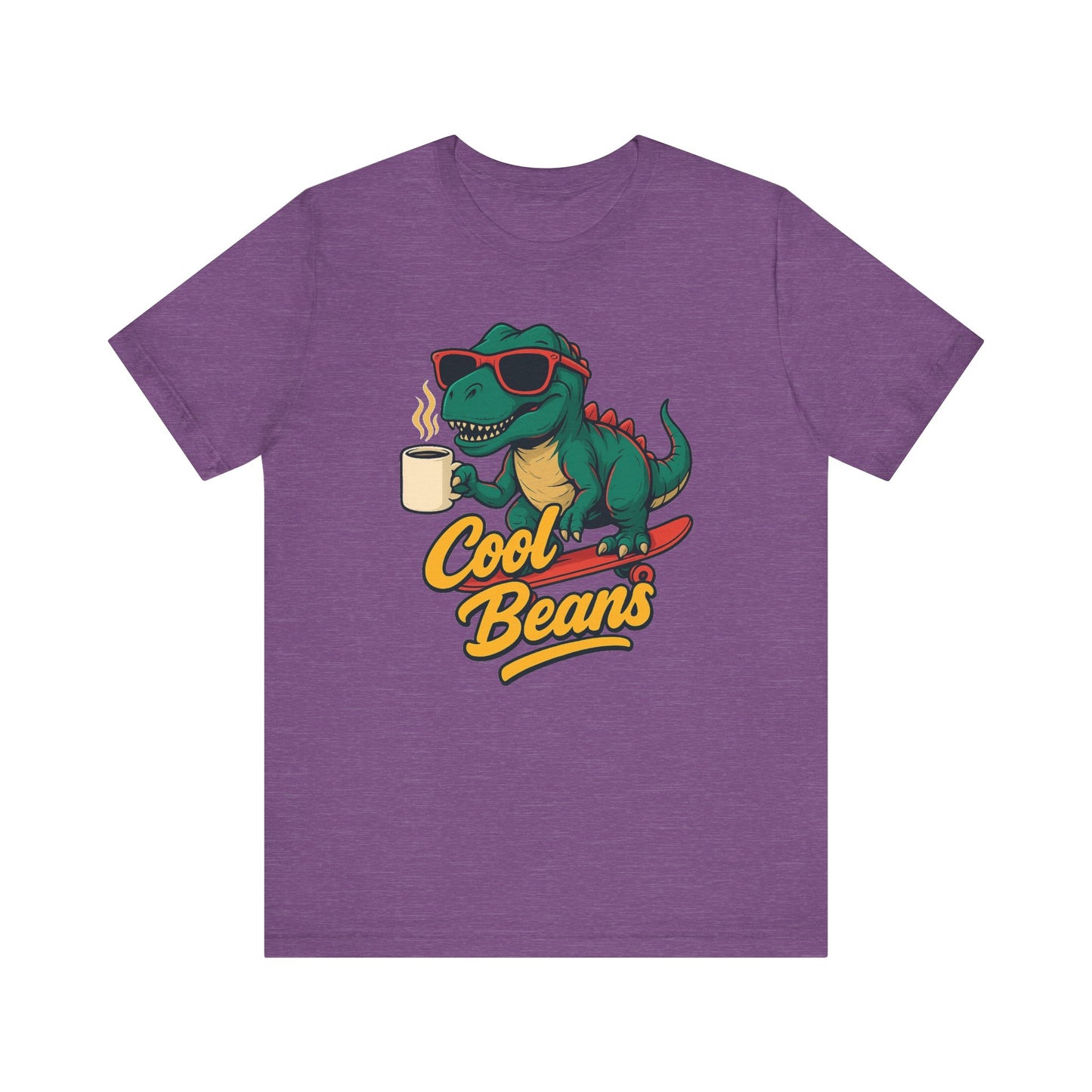 Cool Beans Dino Tee, Fun T-Shirt for Dinosaur Lovers, Casual Wear, Unique Gift Idea for Birthdays, Coffee Enthusiast Gift