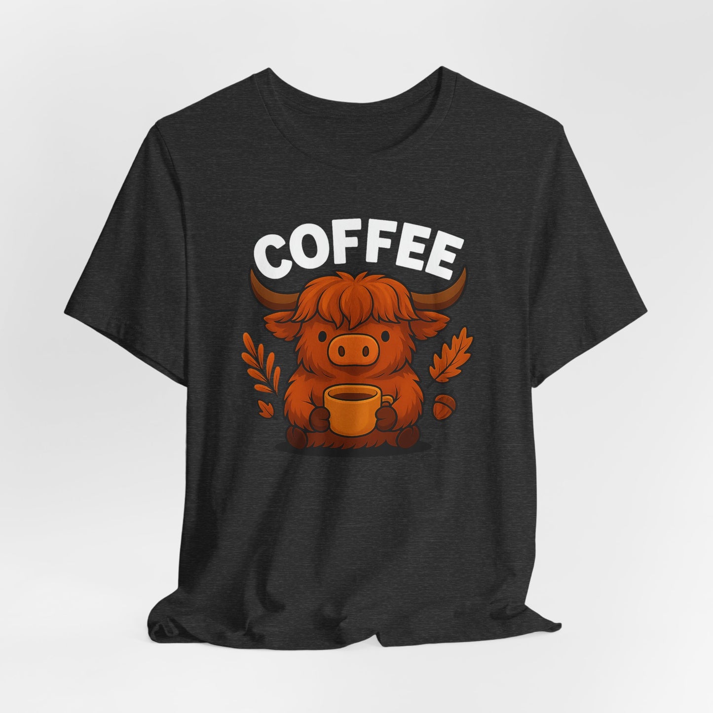 Coffee Lover’s Unisex Tee | Cute Cow Design | Perfect for Casual Gatherings, Birthdays, Coffee Lovers, Gifts