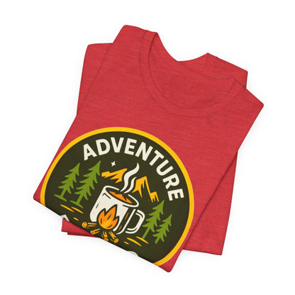 Adventure Roasted Tee - Unisex Short Sleeve Shirt, Outdoor Apparel, Camping Gift, Coffee Lover T-Shirt, Fun Adventure Wear