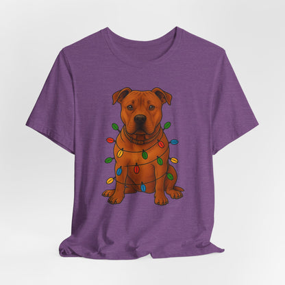 Festive Dog Lover Tee, Holiday T-Shirt, Pet Owner Gift, Christmas Apparel, Unisex Short Sleeve Shirt, Cute Dog Shirt