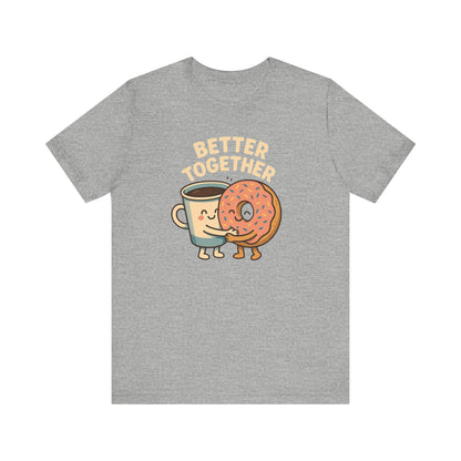 Cute Coffee and Donut Tee, Unisex Jersey Short Sleeve Tee, Funny Food Lover Shirt, Gift for Coffee Lovers, Cute Breakfast Apparel, [...]